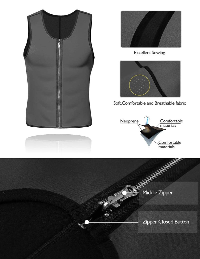 NonEcho Men Sauna Vest Hot Sweat Waist Trainer Corset Neoprene Tank Top Shapewear Slimming Shirt Workout Suit - Image 4